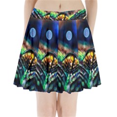 Peacock Feather Drop Pleated Mini Skirt by artworkshop