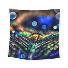 Peacock Feather Drop Square Tapestry (small)