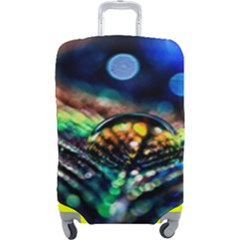 Peacock Feather Drop Luggage Cover (large) by artworkshop