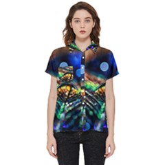 Peacock Feather Drop Short Sleeve Pocket Shirt by artworkshop