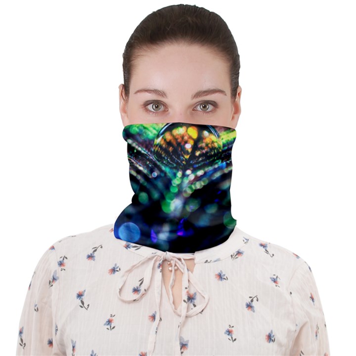 Peacock Feather Drop Face Covering Bandana (Adult)