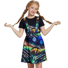 Peacock Feather Drop Kids  Apron Dress