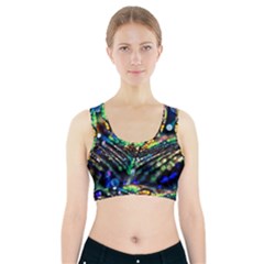 Peacock Feather Drop Sports Bra With Pocket by artworkshop