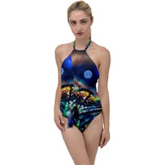 Peacock Feather Drop Go With The Flow One Piece Swimsuit by artworkshop