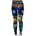 Peacock Feather Drop Lightweight Velour Classic Yoga Leggings View2