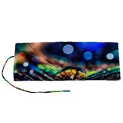 Peacock Feather Drop Roll Up Canvas Pencil Holder (s) by artworkshop