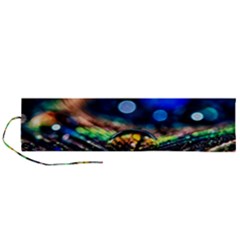 Peacock Feather Drop Roll Up Canvas Pencil Holder (l) by artworkshop