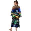 Peacock Feather Drop Maxi Kimono View2