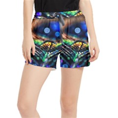 Peacock Feather Drop Women s Runner Shorts by artworkshop