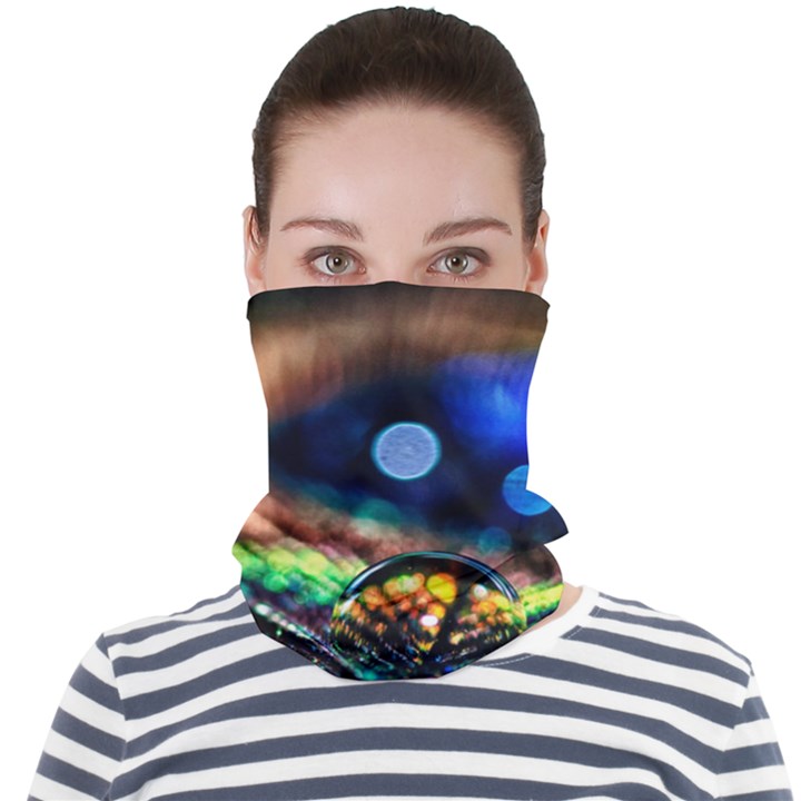 Peacock Feather Drop Face Seamless Bandana (Adult)