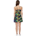 Peacock Feather Drop Short Frill Dress View4