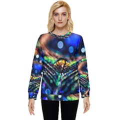 Peacock Feather Drop Hidden Pocket Sweatshirt by artworkshop