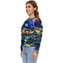 Peacock Feather Drop Women s Long Sleeve Raglan Tee View2