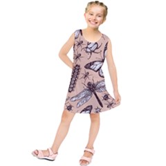 Vintage-drawn-insect-seamless-pattern Kids  Tunic Dress