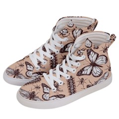 Vintage-drawn-insect-seamless-pattern Men s Hi-top Skate Sneakers