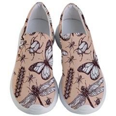 Vintage-drawn-insect-seamless-pattern Women s Lightweight Slip Ons