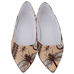 Vintage-drawn-insect-seamless-pattern Women s Low Heels