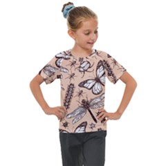 Vintage-drawn-insect-seamless-pattern Kids  Mesh Piece Tee