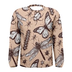 Vintage-drawn-insect-seamless-pattern Men s Long Sleeve Tee