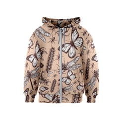 Vintage-drawn-insect-seamless-pattern Kids  Zipper Hoodie