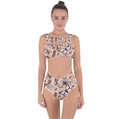 Vintage-drawn-insect-seamless-pattern Bandaged Up Bikini Set 