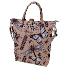 Vintage-drawn-insect-seamless-pattern Buckle Top Tote Bag