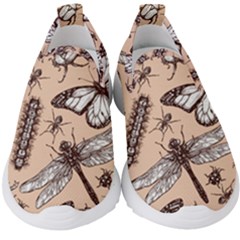 Vintage-drawn-insect-seamless-pattern Kids  Slip On Sneakers