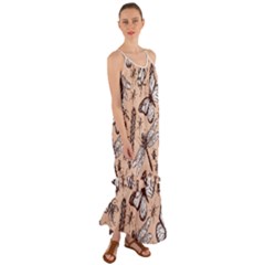 Vintage-drawn-insect-seamless-pattern Cami Maxi Ruffle Chiffon Dress