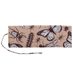 Vintage-drawn-insect-seamless-pattern Roll Up Canvas Pencil Holder (m) by Jancukart