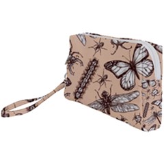 Vintage-drawn-insect-seamless-pattern Wristlet Pouch Bag (small)