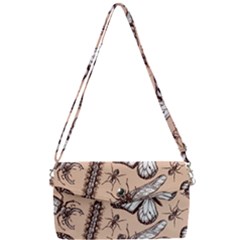 Vintage-drawn-insect-seamless-pattern Removable Strap Clutch Bag