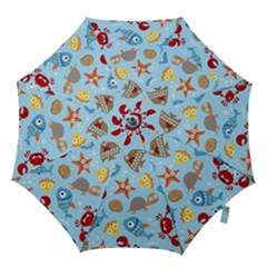 Seamless-pattern-funny-marine-animals-cartoon Hook Handle Umbrellas (medium)