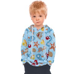 Seamless-pattern-funny-marine-animals-cartoon Kids  Overhead Hoodie