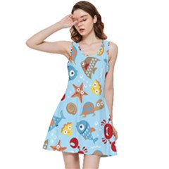 Seamless-pattern-funny-marine-animals-cartoon Inside Out Racerback Dress