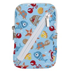 Seamless-pattern-funny-marine-animals-cartoon Belt Pouch Bag (small)