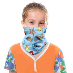 Seamless-pattern-funny-marine-animals-cartoon Face Covering Bandana (kids)