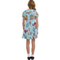 Seamless-pattern-funny-marine-animals-cartoon Kids  Bow Tie Puff Sleeve Dress View4