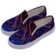 Autumn Fractal Forest Background Kids  Canvas Slip Ons by Amaryn4rt