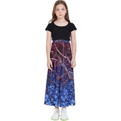 Autumn Fractal Forest Background Kids  Flared Maxi Skirt