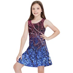 Autumn Fractal Forest Background Kids  Lightweight Sleeveless Dress