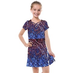 Autumn Fractal Forest Background Kids  Cross Web Dress by Amaryn4rt