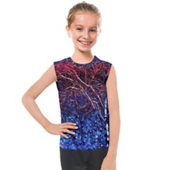 Autumn Fractal Forest Background Kids  Mesh Tank Top by Amaryn4rt