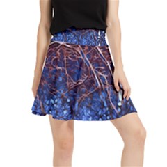 Autumn Fractal Forest Background Waistband Skirt