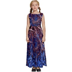 Autumn Fractal Forest Background Kids  Satin Sleeveless Maxi Dress by Amaryn4rt