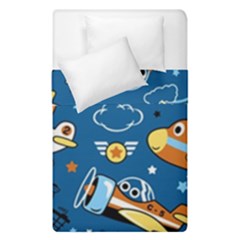 Seamless-pattern-with-nice-planes-cartoon Duvet Cover Double Side (single Size) by Jancukart