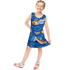 Seamless-pattern-with-nice-planes-cartoon Kids  Tunic Dress