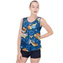 Seamless-pattern-with-nice-planes-cartoon Bubble Hem Chiffon Tank Top View1