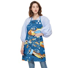 Seamless-pattern-with-nice-planes-cartoon Pocket Apron