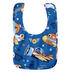 Seamless-pattern-with-nice-planes-cartoon Baby Bib