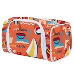 Seamless-pattern-vector-beach-holiday-theme-set Toiletries Pouch